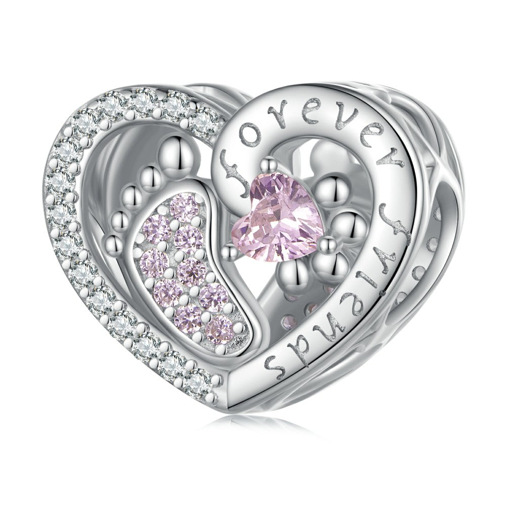 Empreinte De Patte Amicale Charme D'ami Pour Toujours 925 Argent Sterling Xs2097