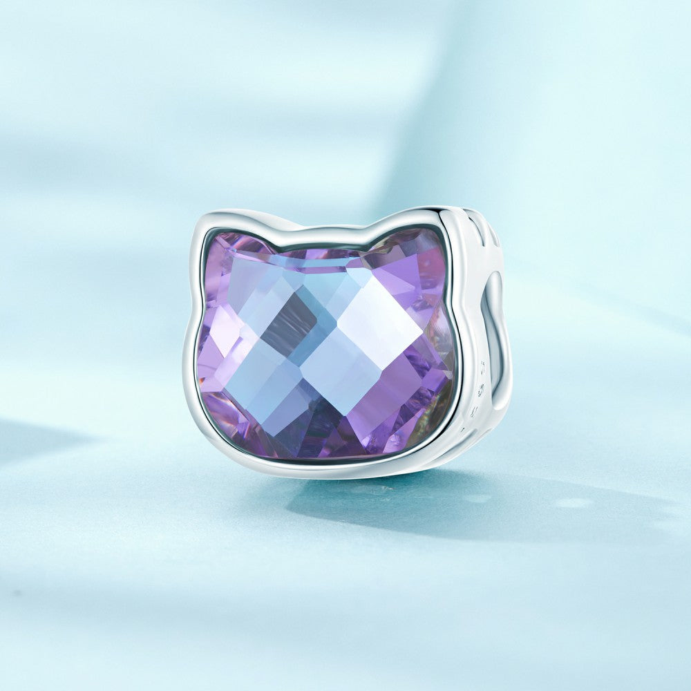 Chat Breloque Colorée En Argent Sterling 925, Cadeaux Pour Amoureux Des Animaux De Compagnie Xs2099