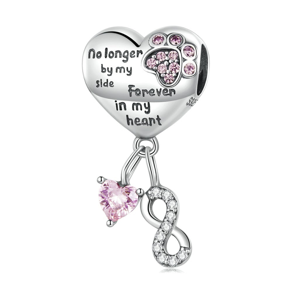 Amour Infini Breloque Zircon Rose Argent Sterling 925 Xs2104