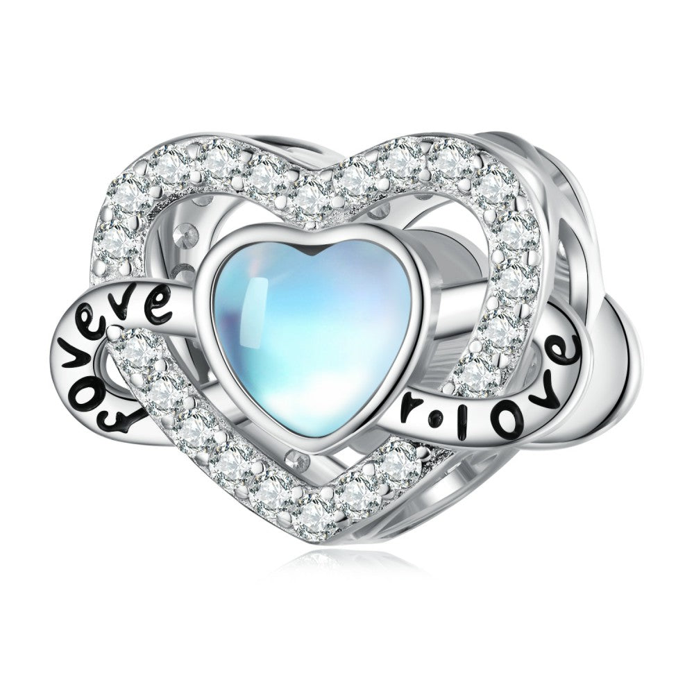 Charme D'amour Éternel Coeur Infini En Argent Sterling 925 Xs2105