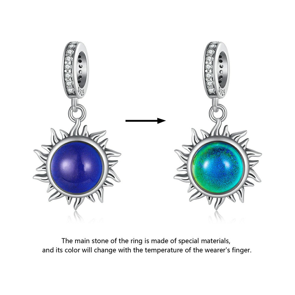Température Décoloration Soleil Humeur Pierre Balancent Charme 925 Argent Sterling Yb2284
