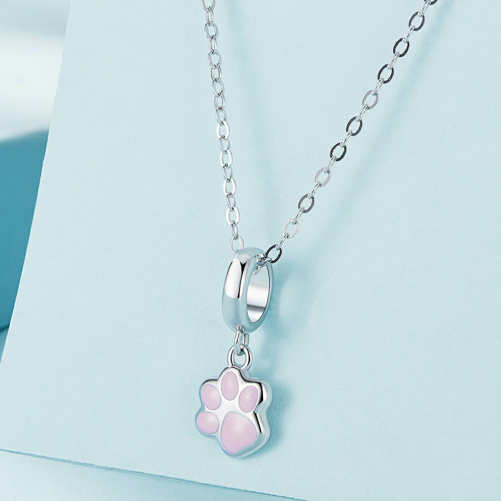 Mini Breloque Patte De Chat Blanche En Argent Sterling 925 Yb2357