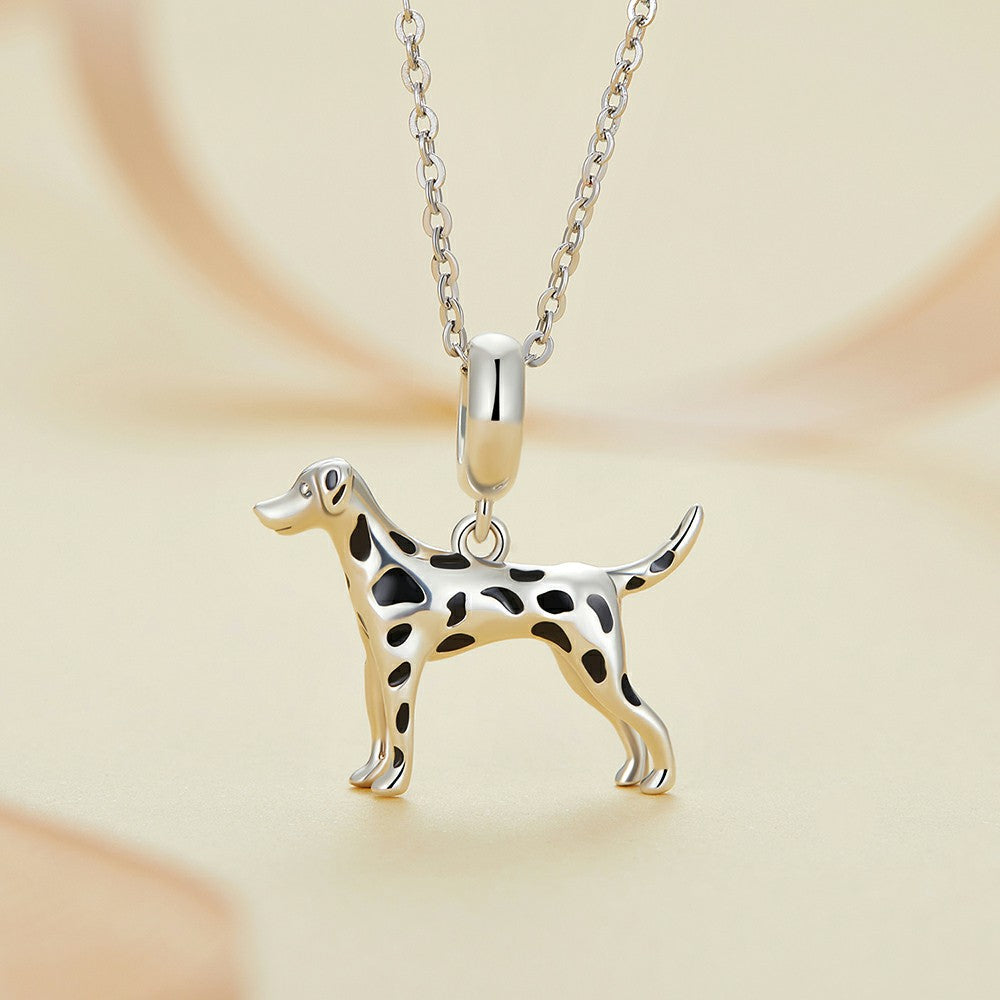 Charme Pendentif Dalmatien Argent Sterling 925 Yb2373