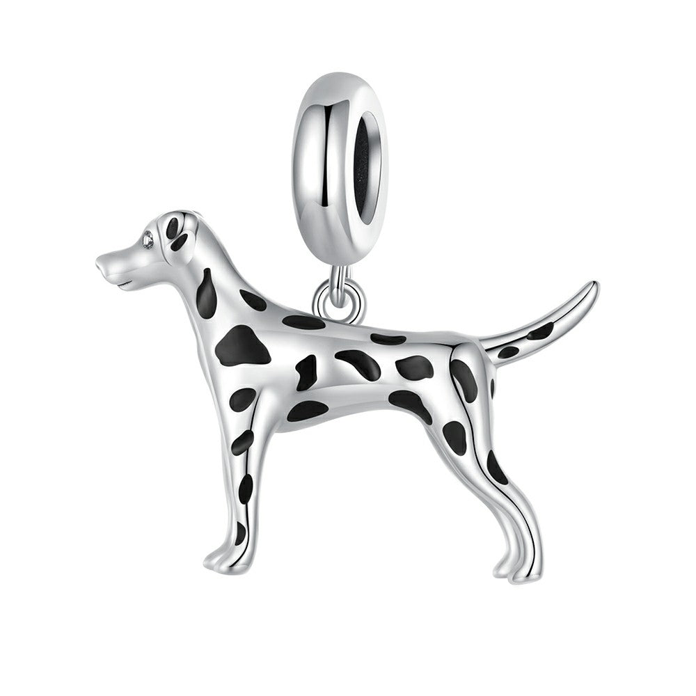 Charme Pendentif Dalmatien Argent Sterling 925 Yb2373