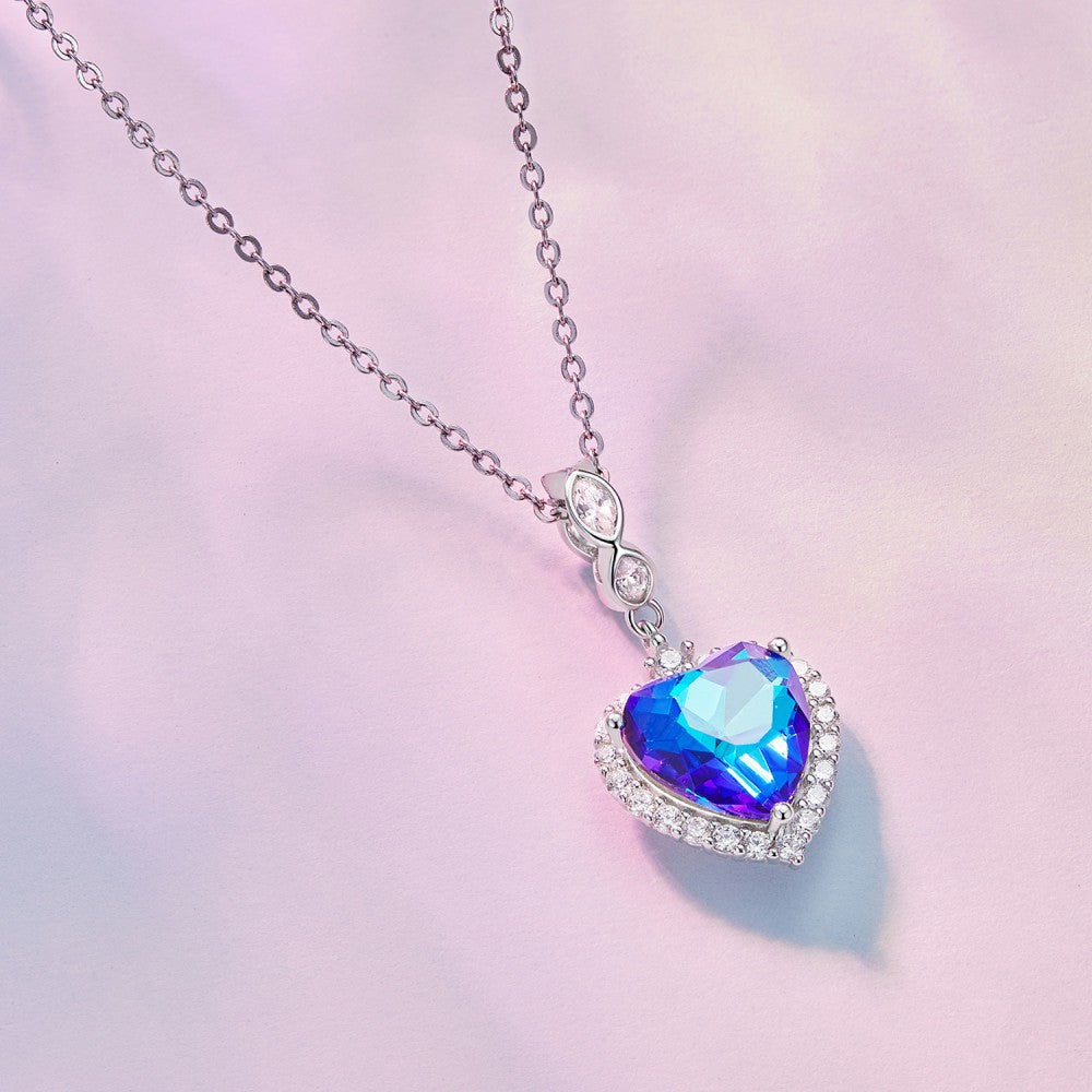 Breloque En Forme De Cœur De Mer, Amour Bleu, En Argent Sterling 925, Cadeaux Pour Elle, Yb2393