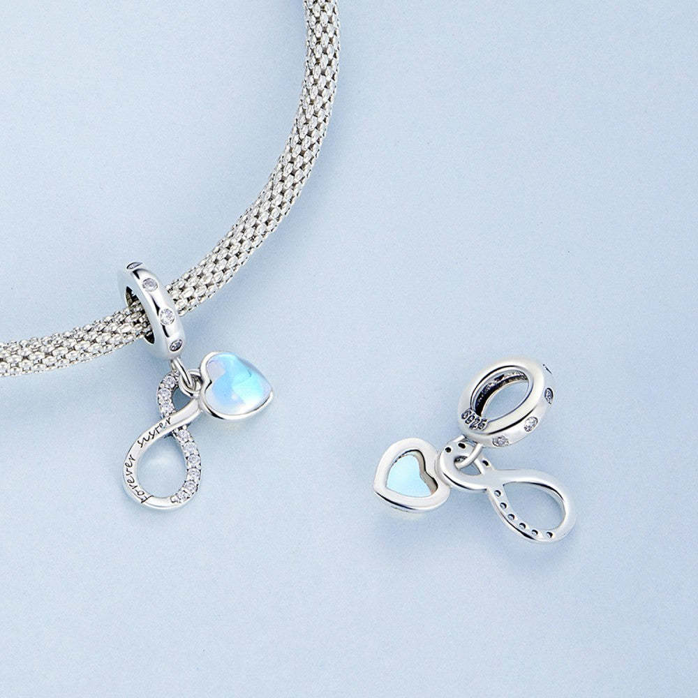 Breloque En Forme De Cœur Bleu Pour Sœur Éternelle, En Argent Sterling 925, Cadeaux Pour Elle, Yb2409
