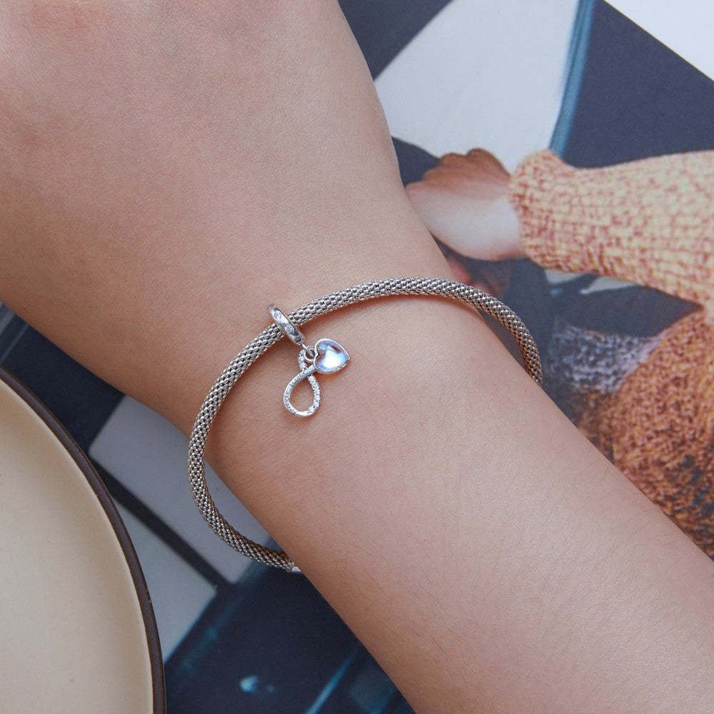 Breloque En Forme De Cœur Bleu Pour Sœur Éternelle, En Argent Sterling 925, Cadeaux Pour Elle, Yb2409