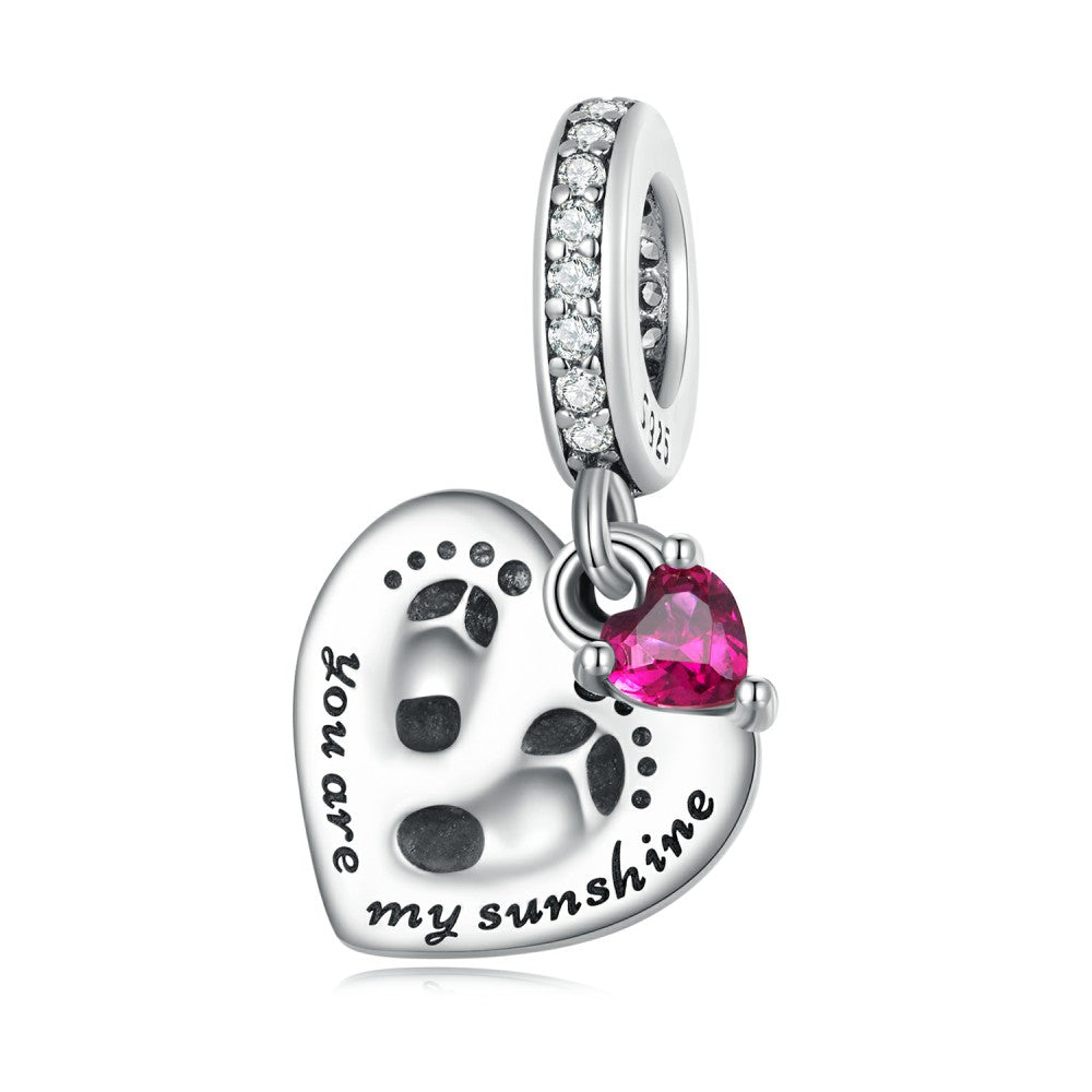 Tu Es Mon Soleil Empreinte De Bébé Breloque Pendante En Argent Sterling 925 Yb2423