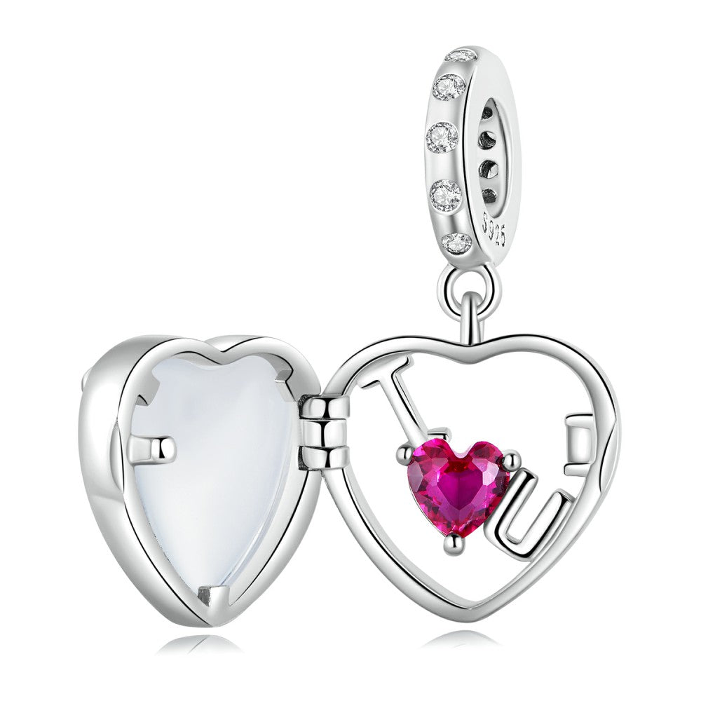 Je T'aime Médaillon Pendentif Charme En Argent Sterling 925 Yb2432