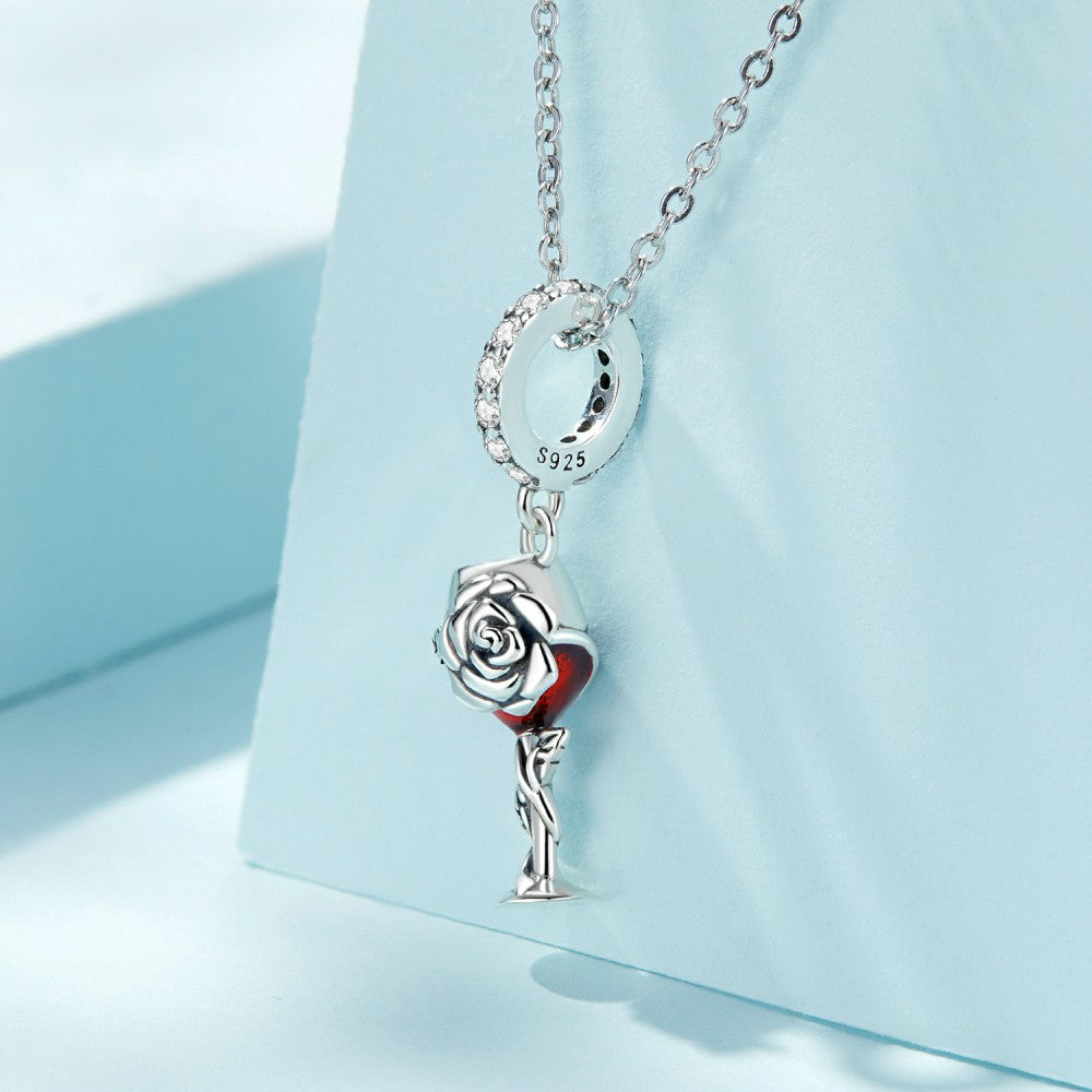 Verre À Vin Pendant Charme 925 Argent Sterling Yb2471