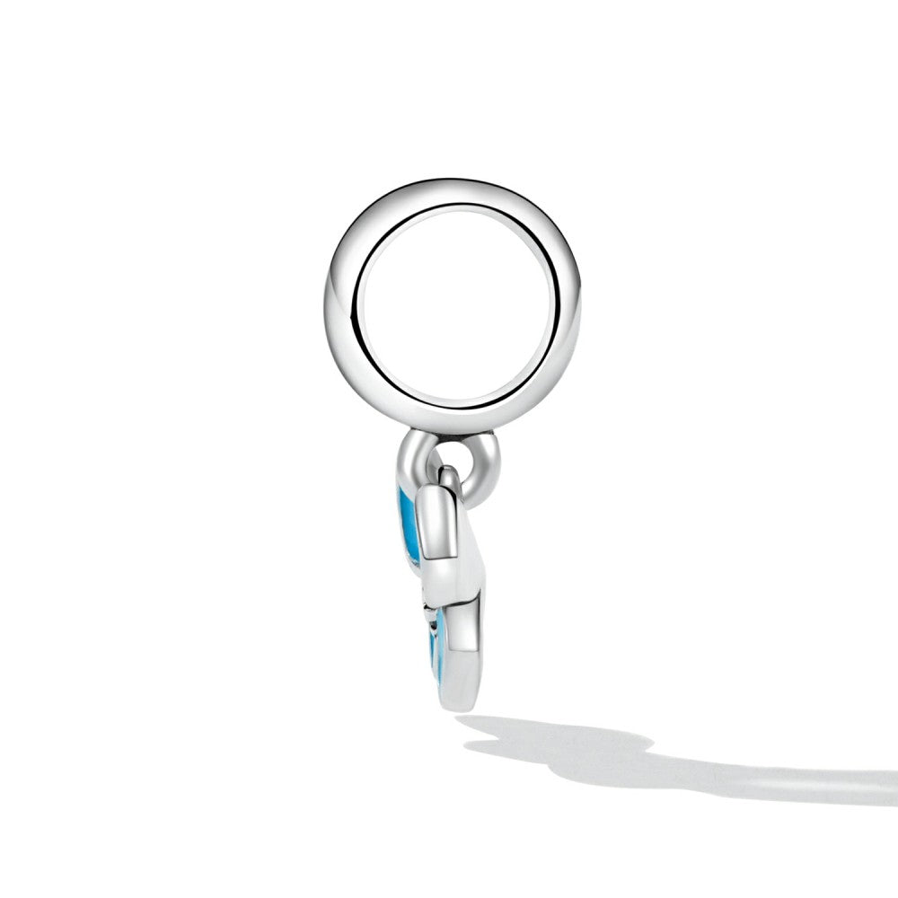 Breloque Papillon Bleu En Argent Sterling 925 Yb2493