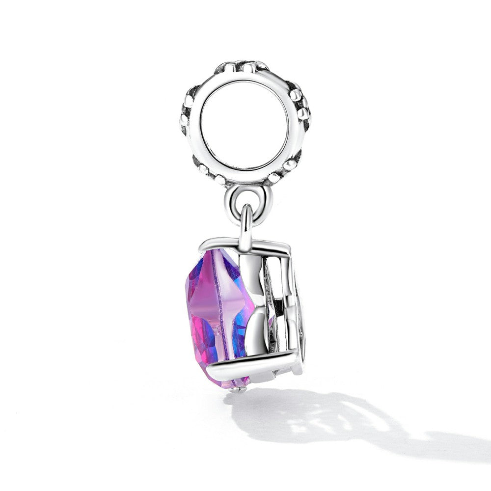 Breloque Pendentif Coeur D'amour Rétro En Argent Sterling 925 Yb2501