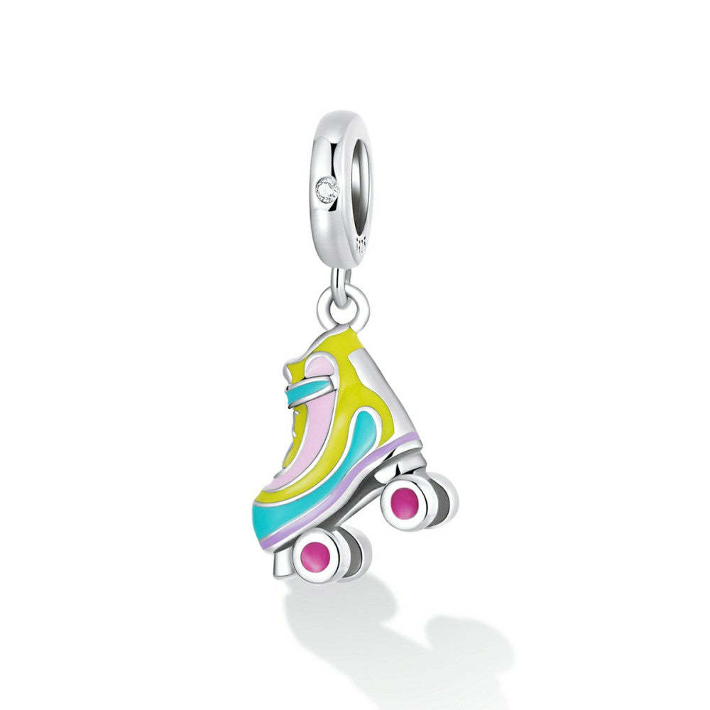 Patins À Roulettes Pendent Charme 925 Argent Sterling Yb2540