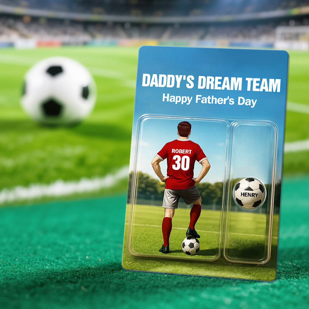 Carte Poké Personnalisée « l'équipe De Rêve De Papa » Avec Les Noms Des Enfants - Cadeau Idéal Pour La Fête Des Pères : Pour Lui, Pour Un Mari, Pour Un Papa, Pour Un Passionné De Foot - soufeelfr