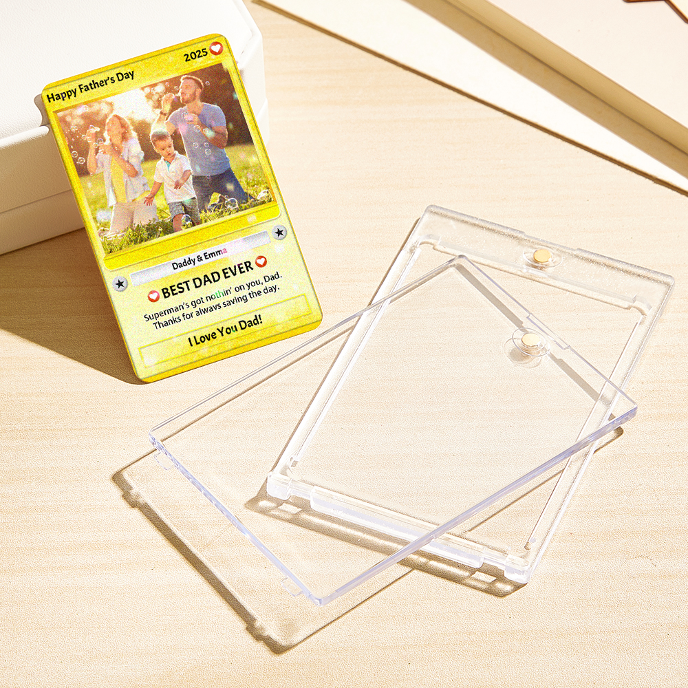 Carte Photo Holographique Personnalisée, Cadeau Pour Papa, Fils Et Fille, Cadeau Pour Mari - soufeelfr