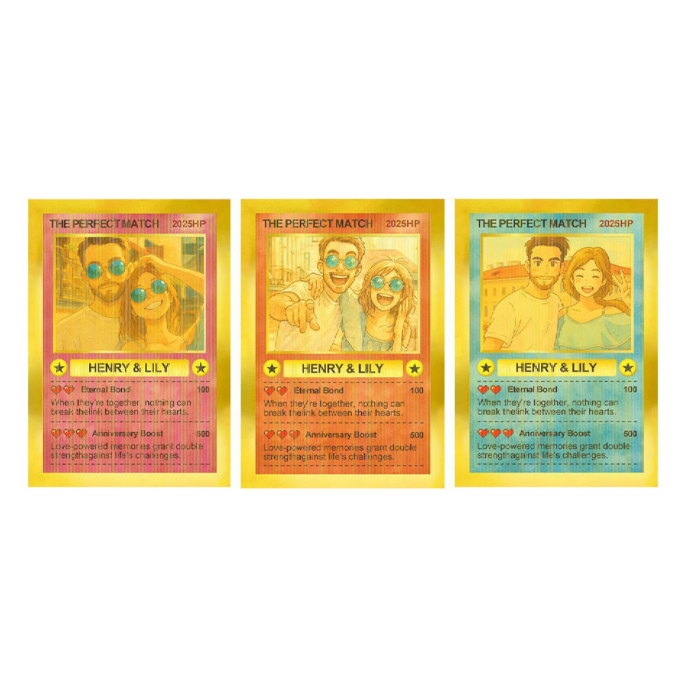 Carte De Poker Lenticulaire Personnalisée Avec 3 Photos À Télécharger, Style Dessin Animé, Cadeau Idéal Pour Lui - soufeelfr