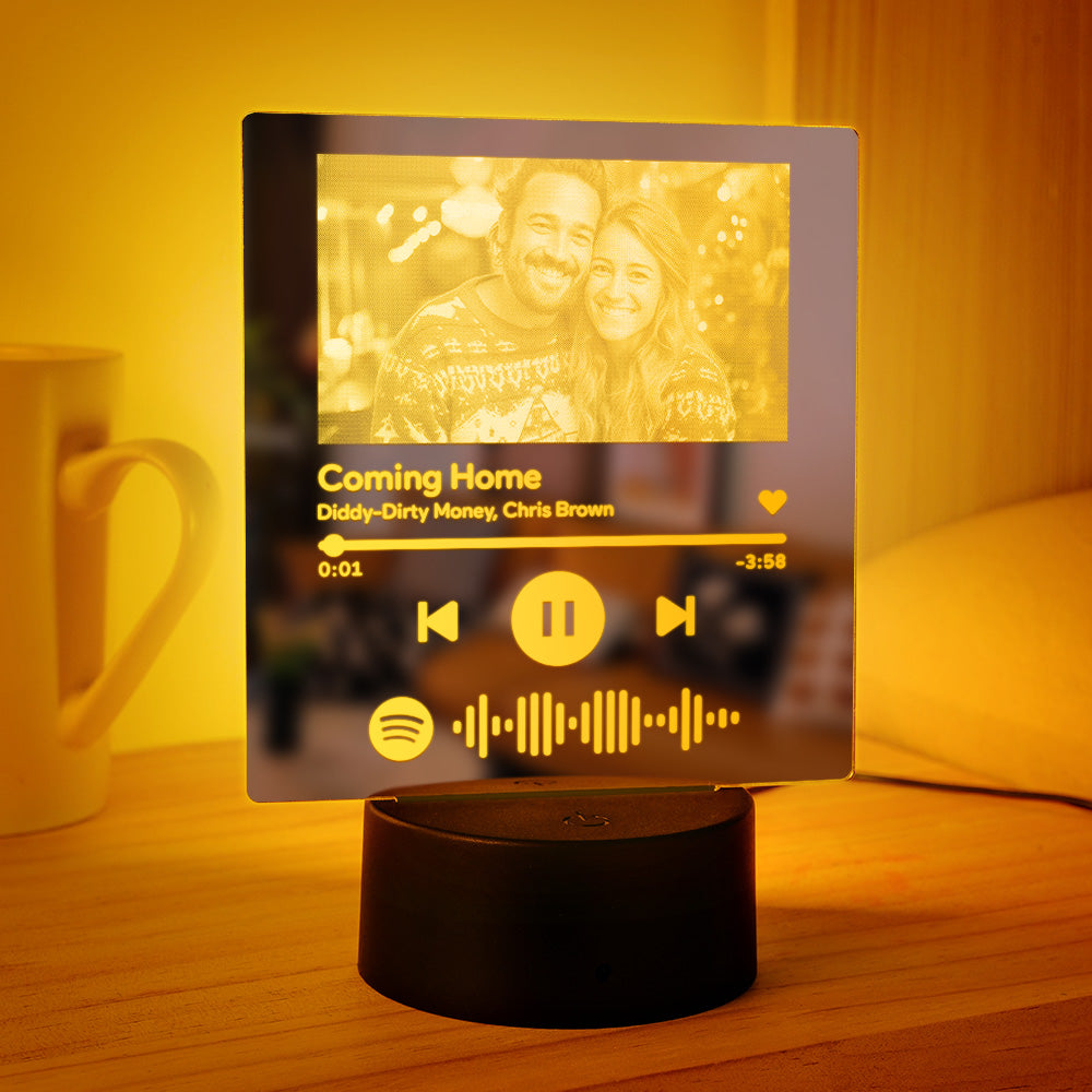Lampe Miroir À Code Spotify Scannable Personnalisée, Cadeau Coloré - soufeelfr