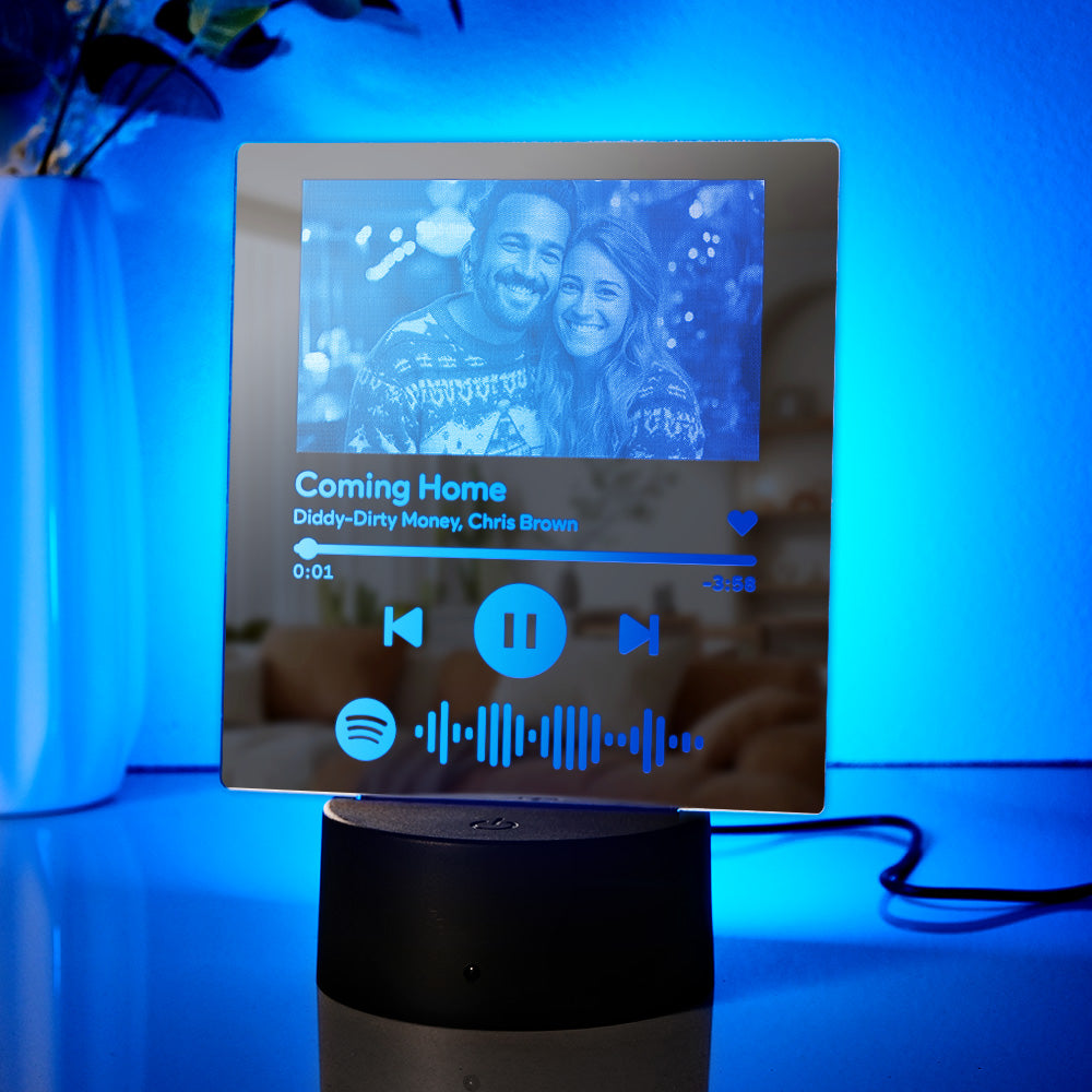 Lampe Miroir À Code Spotify Scannable Personnalisée, Cadeau Coloré - soufeelfr