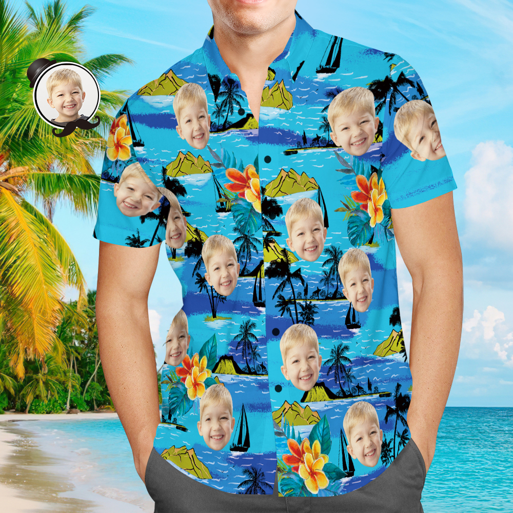 Chemises Hawaïennes Personnalisées Montagnes Cadeau De Chemise Personnalisé Pour La Fête Des Pères Pour Papa
