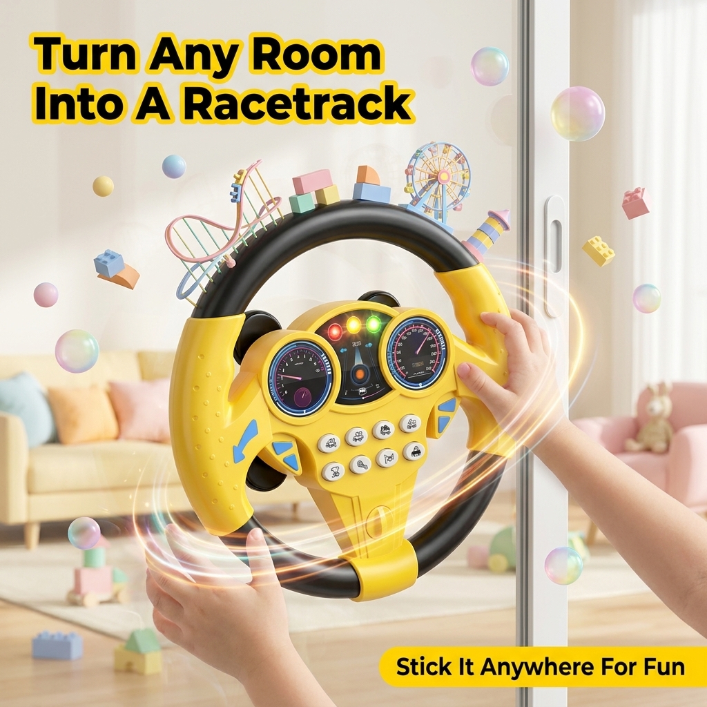 Jouet de volant de voiture pour enfants – Jouet de conduite interactif pour les tout-petits et les enfants - soufeelfr