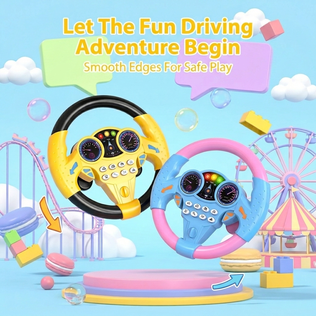 Jouet de volant de voiture pour enfants – Jouet de conduite interactif pour les tout-petits et les enfants - soufeelfr