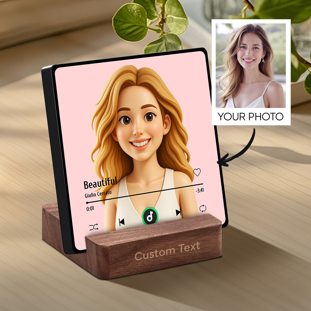 Aimant De Réfrigérateur Musical Personnalisé, Cadre Photo De Style Personnage De Dessin Animé 3d Personnalisé, Aimant De Réfrigérateur Pour Album, Peut Jouer De La Musique, Version Améliorée Couleur - soufeelfr