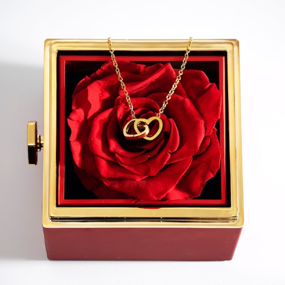 Collier Double Cœur, Cadeau Créatif Pour Femmes, Cadeau De Mariage Pour La Saint-valentin Pour Elle