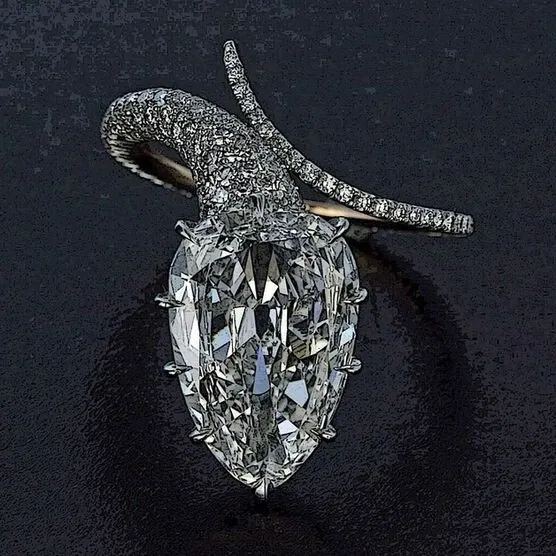 Bague Serpent Ornée De Pierres Artificielles Taille Poire Et Ronde - Cadeau Idéal Pour La Saint-valentin - soufeelfr