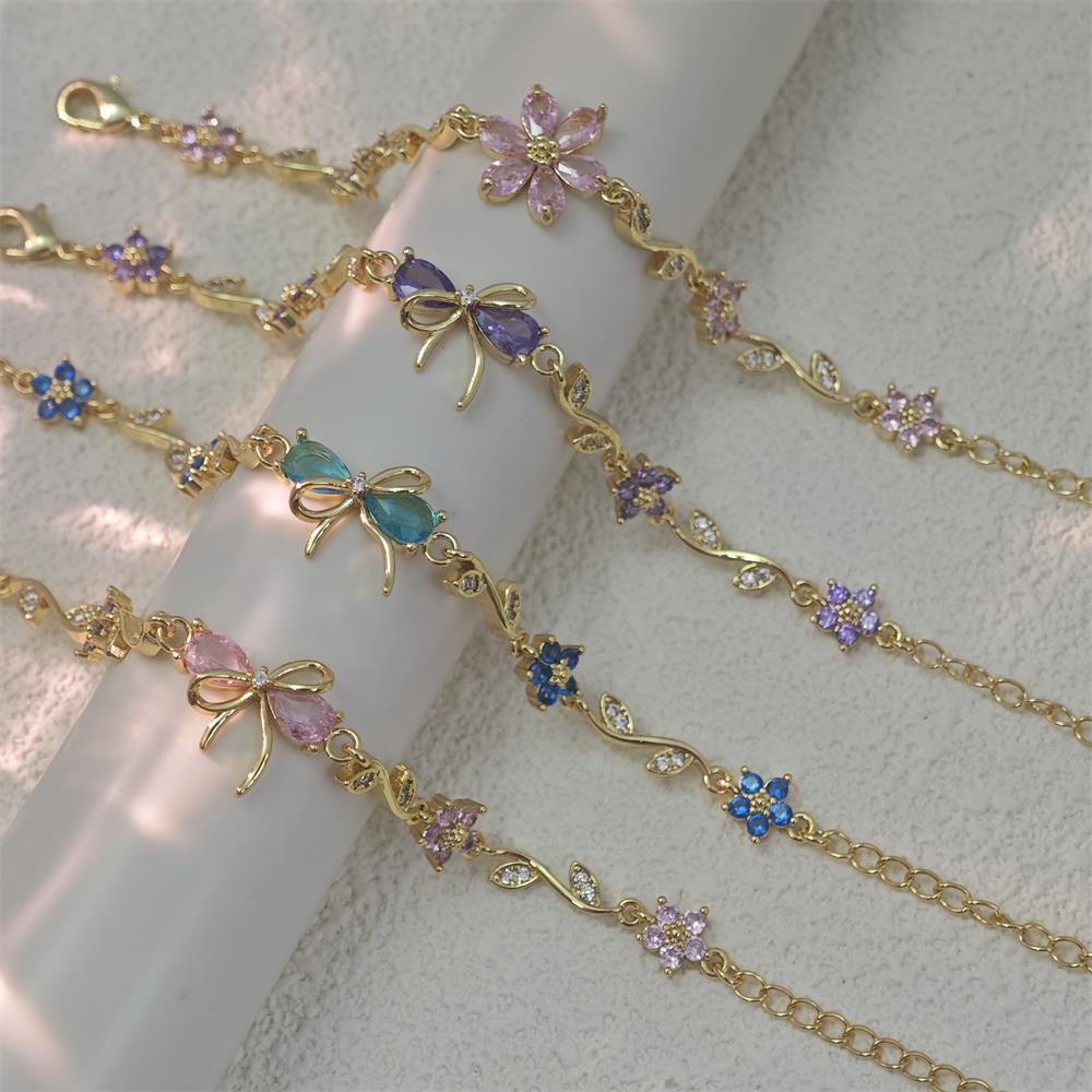 Bracelet Nœud Coloré En Zircon, Cadeau Pour Elle - soufeelfr