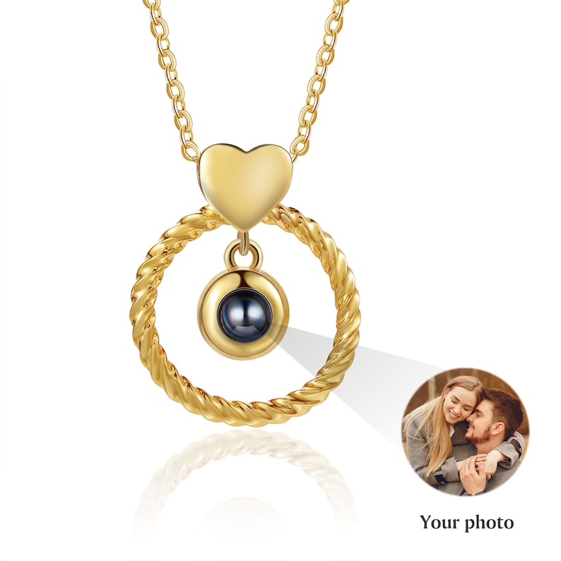 Collier Photo Personnalisé Avec Projection, Bijou Souvenir, Collier Photo D'animal De Compagnie Ou De Famille, Cadeau De Mariage, D'anniversaire Ou De Remise De Diplôme Pour Elle - soufeelfr