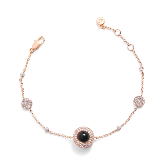 Bracelet Photo Circulaire Personnalisé, Bracelet En Cristal De Projection Personnalisé, Cadeau De Noël Pour Femme - soufeelfr