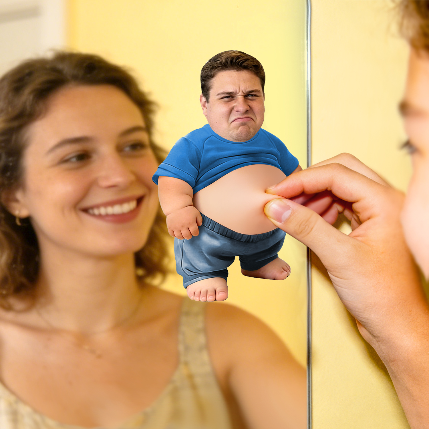 Autocollant Anti-collision Personnalisé Avec Ventre Souple Et Moelleux – Autocollant Photo Personnalisé Avec Ventre Doux À Presser, Cadeau Mignon Et Amusant Pour Les Couples Et Les Amis - soufeelfr