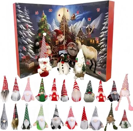 Calendrier De L'avent De Noël Avec 24 Gnomes, Un Cadeau Surprise Pour Décorer Votre Sapin Et Marquer Le Compte À Rebours De Noël. - soufeelfr