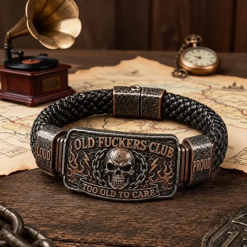 Bracelet En Cuir Vintage Wild Freedom – Bracelet Tressé Rétro Avec Plaque Métallique Classique Pour Homme