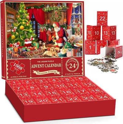 Calendario Dell'avvento Con Puzzle Di 24 Giorni Di Natale, Regalo Per Famiglie E Bambini - soufeelit
