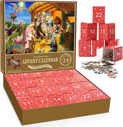Calendario Dell'avvento Con Puzzle Di 24 Giorni Di Natale, Regalo Per Famiglie E Bambini - soufeelit