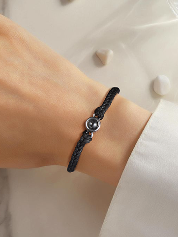 Bracciale Personalizzato Con Foto A Proiezione - I Love You In 100 Lingue - Argento 925