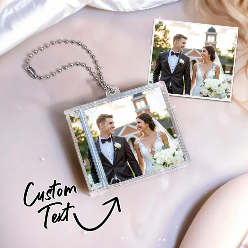 Portachiavi Nfc Personalizzato, Mini Album Cd Portachiavi Personalizzato Con Foto Completamente Personalizzate + Canzone, Riproduci La Tua Canzone Spotify Preferita All'istante, Regali Di Nozze