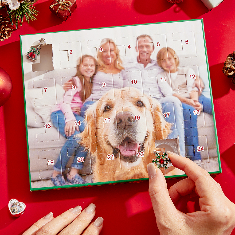 Gioielli Con Foto Personalizzati Calendario Dell'avvento Bracciale Con Foto Ciondolo Con Sorpresa Natalizia Bracciale Con Scatola Regalo Con Conto Alla Rovescia Per 24 Calendari Per Animali Domestici