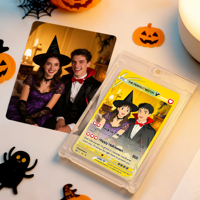 Carta Poke Personalizzata Regalo Poke Personalizzato Con Custodia In Acrilico Carta Dei Cartoni Animati Regali Di Halloween - soufeelit
