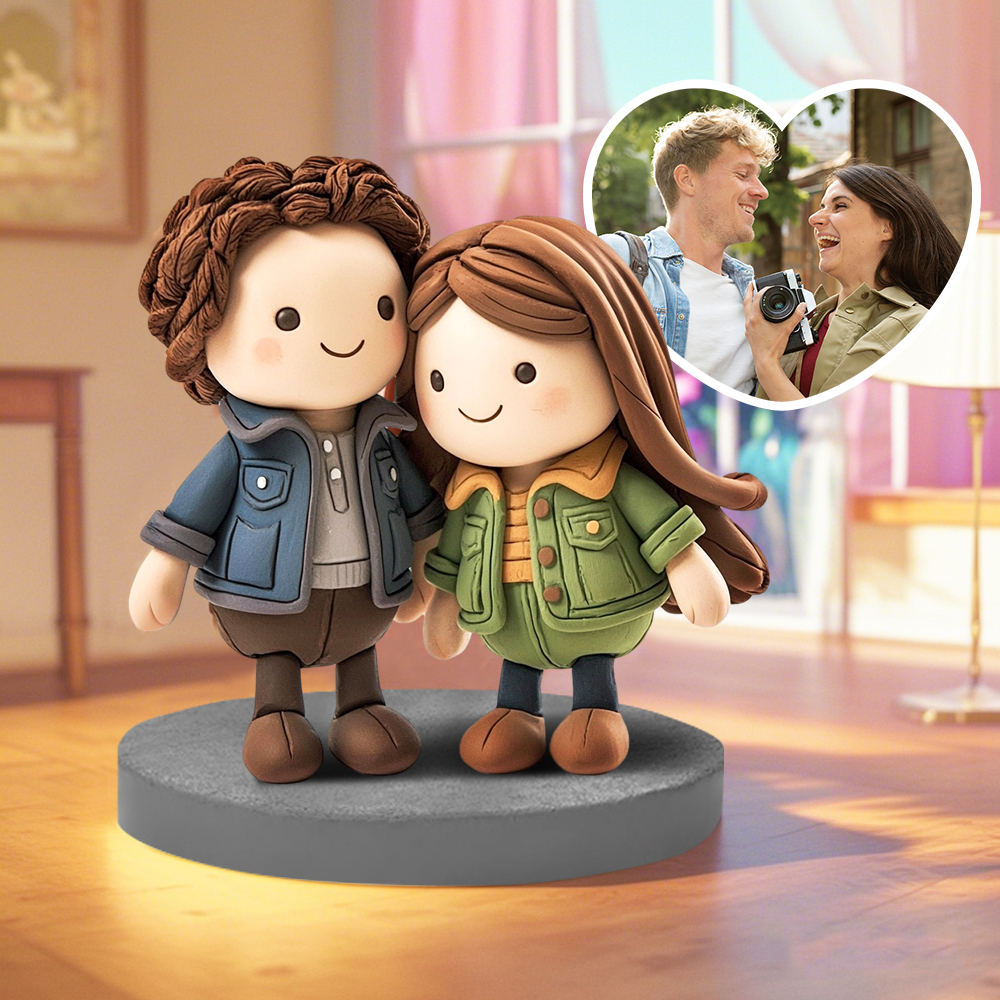 Foto Personalizzata Bambola Carina Stile Bobblehead Mini Me Regalo Bobblehead Personalizzato 8cm - soufeelit