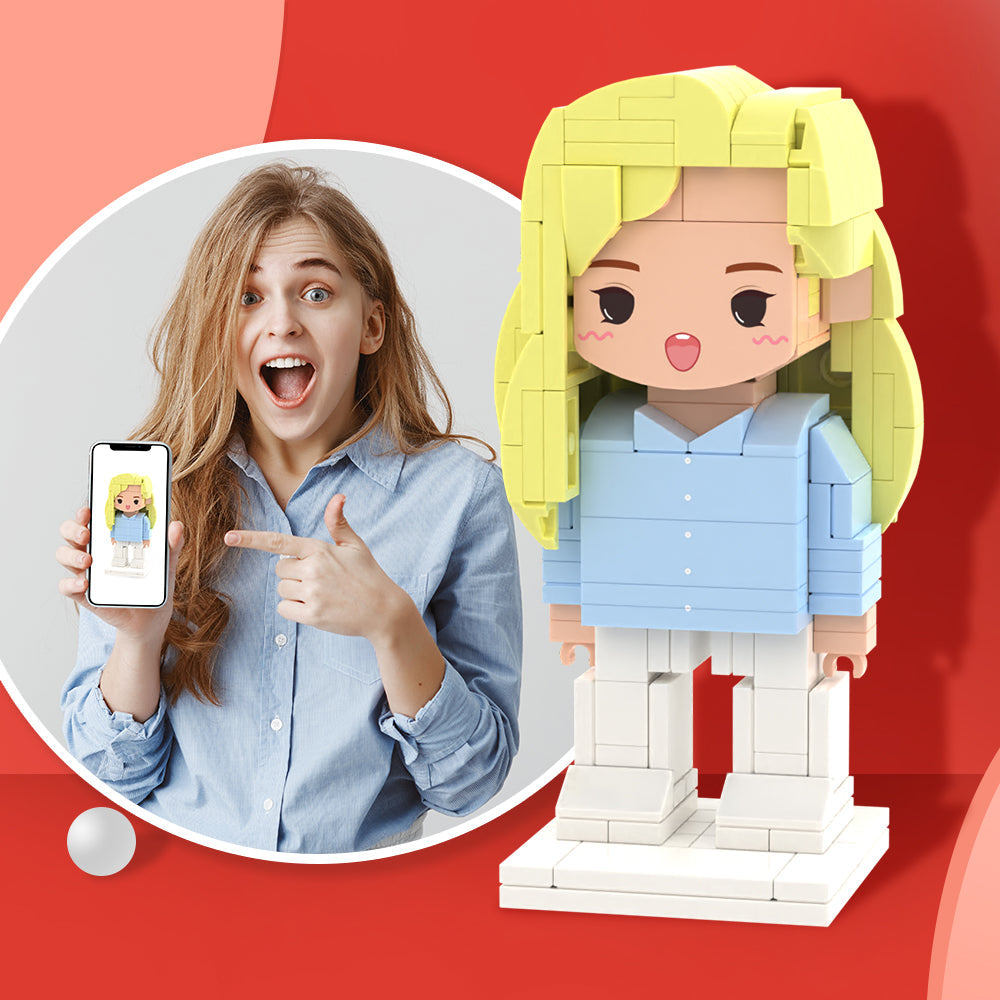 Regali Creativi Per Lei Figure Di Mattoni Personalizzate A Figura Intera, Personalizzabili, Giocattolo Di Piccole Particelle, Per 1 Persona - soufeelit