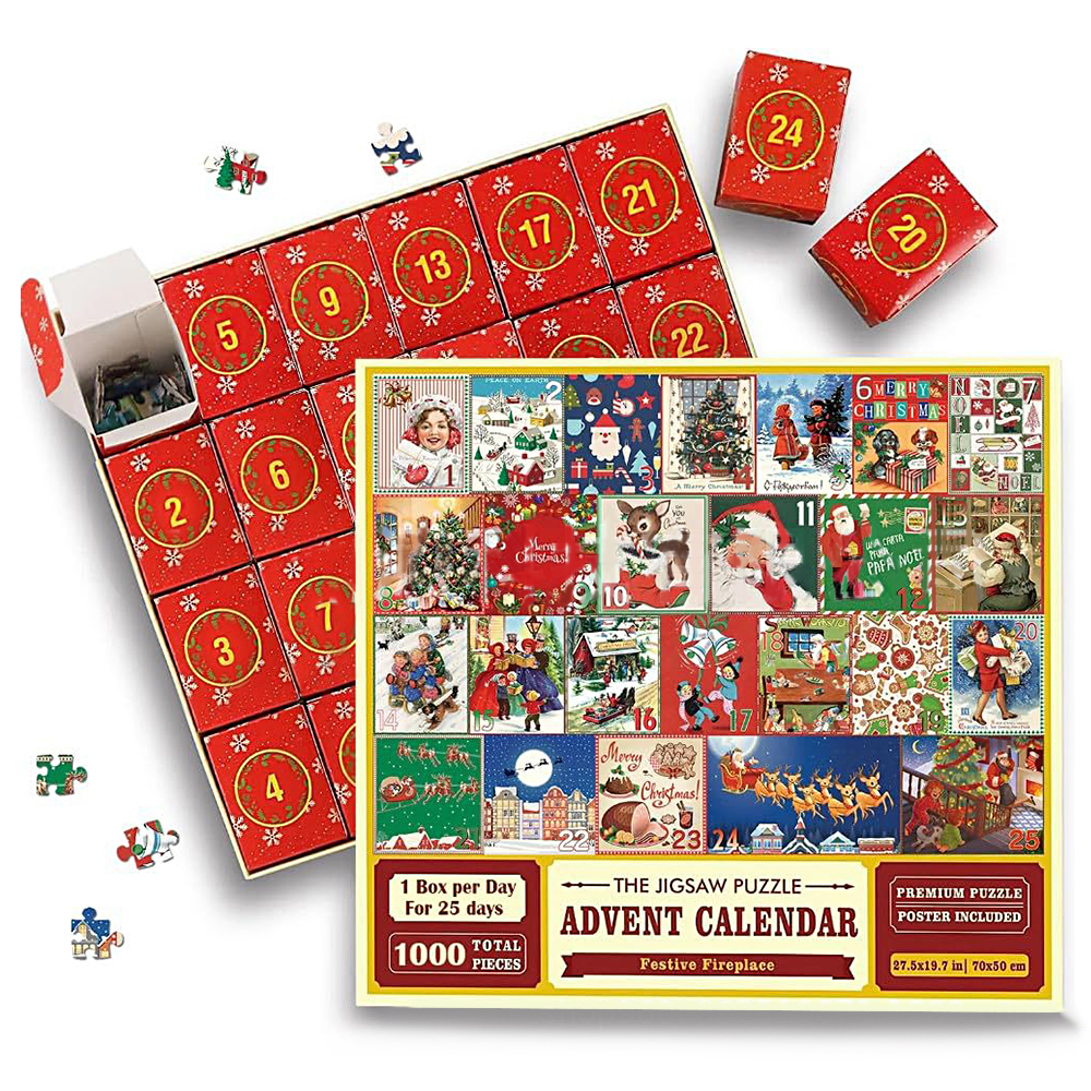 Scatola Cieca Per Puzzle Di Natale Scatola Regalo Per Calendario Con Conto Alla Rovescia Di 24 Giorni Regali Di Natale Dell'avvento - soufeelit