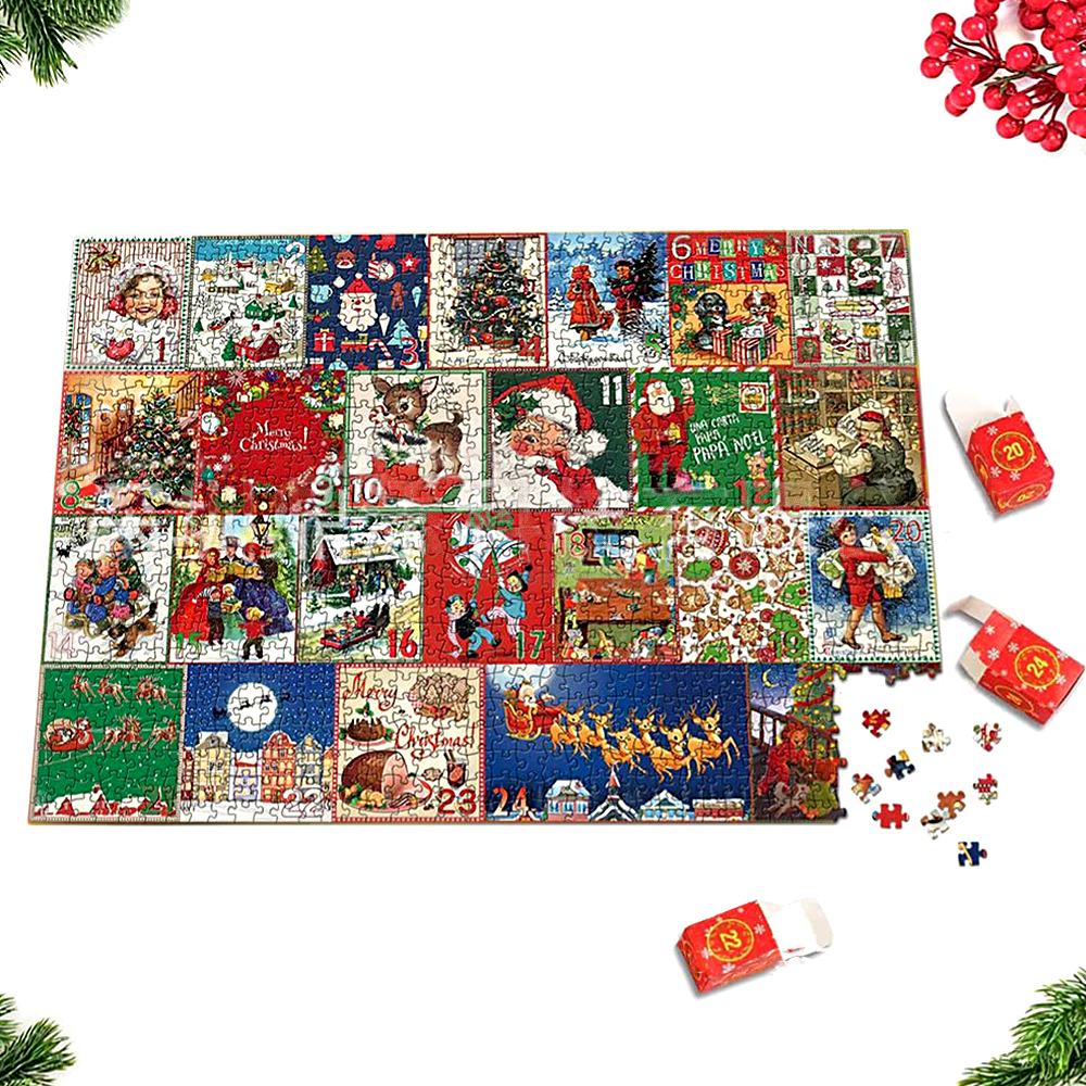 Scatola Cieca Per Puzzle Di Natale Scatola Regalo Per Calendario Con Conto Alla Rovescia Di 24 Giorni Regali Di Natale Dell'avvento - soufeelit