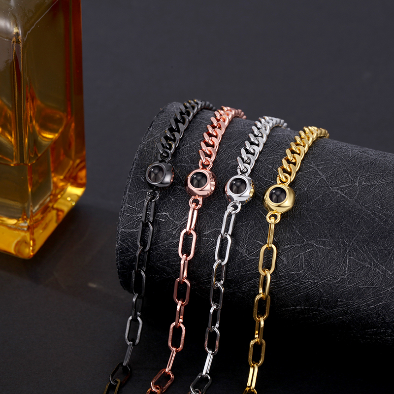 Bracciale Con Foto Personalizzato Bracciale Con Proiezione Fotografica Personalizzata Bracciale Con Foto Circolare Con Immagine All'interno Per Lui - soufeelit