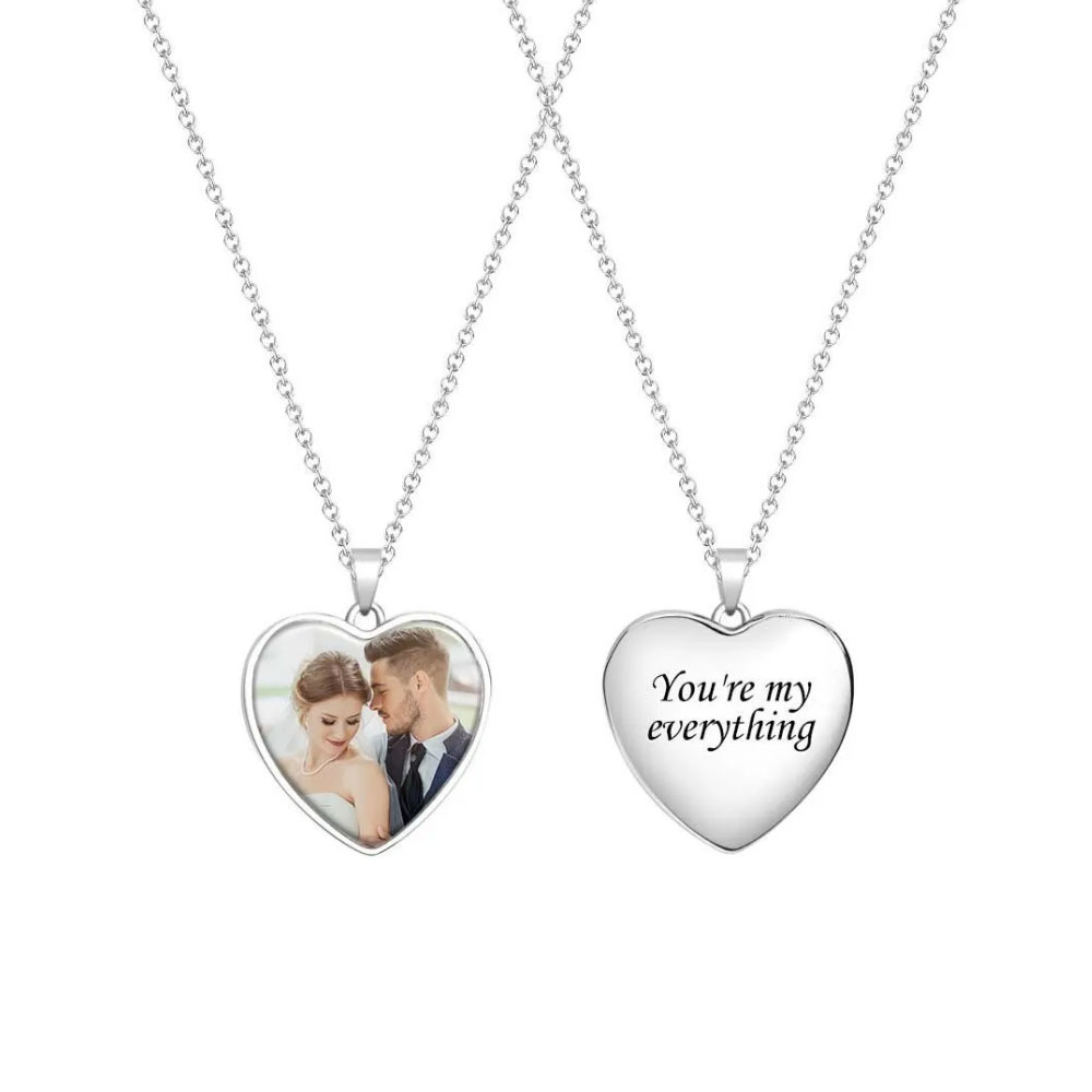 Collana Con Foto Personalizzata Incisa A Forma Di Cuore, Regali Commemorativi Per Gli Uomini