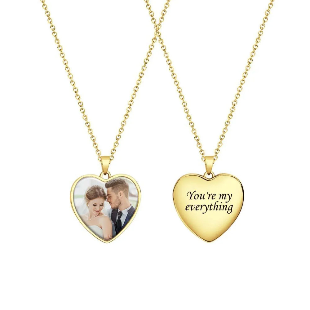 Collana Con Foto Personalizzata Incisa A Forma Di Cuore, Regali Commemorativi Per Gli Uomini