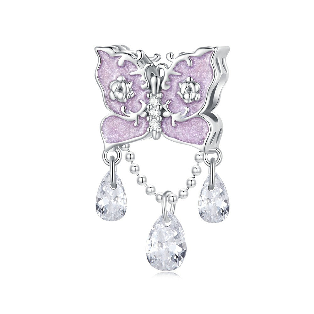 diamond butterfly charm 925 sterling silver xs1986