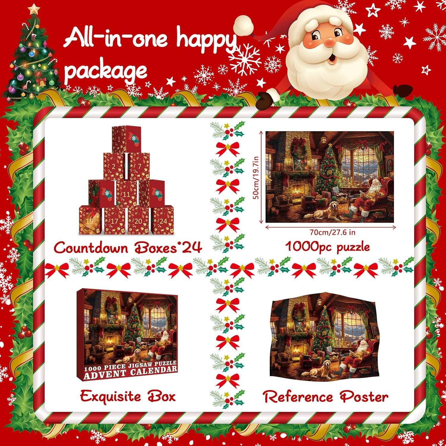 Set Di Puzzle Di Natale 2024 Regalo Di Natale Per La Famiglia Per I Bambini - soufeelit