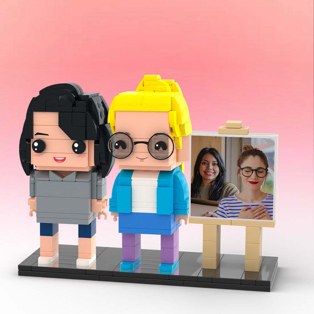 Cornice Per Foto Personalizzabile Per 2 Persone Per Tutto Il Corpo Figure In Mattoni Personalizzate Piccoli Blocchi Di Particelle Regali Per Le Sorelle